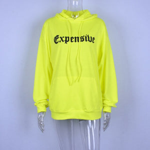 2019 Women's Autumn Winter Sweatshirt And Hoody Pop Yellow Letter Printing Long Sleeve Female Fashion Long Sweatshirt Sportswear